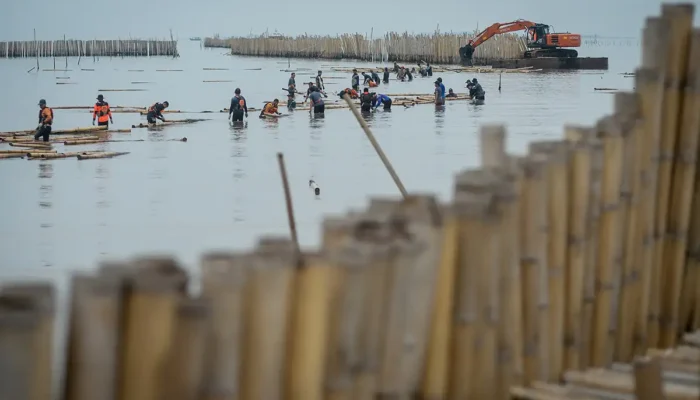 Sisa Pagar Laut Sepanjang 2 KM di Perairan Kohod Tangerang Tuntas Dibongkar