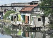 Satpol PP Surabaya Bongkar Bangunan Liar di Bantaran Sungai Kalianakgkaran