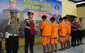 Empat pengedar ganja yang ditangkap Satresnarkoba Polresta Sidoarjo