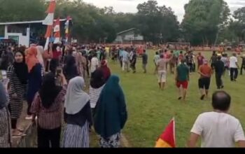 Kericuhan sempat terjadi saat laga Piala Bhabinkamtibmas Polsek Ujungloe.