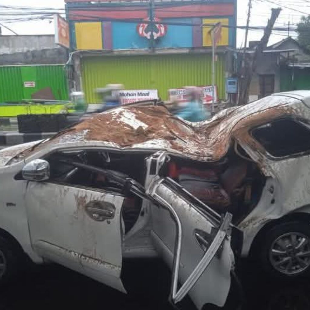 Cuaca Ekstrem Terjang Sidoarjo, Belasan Rumah Rusak dan Pohon Tumbang Timpa Mobil
