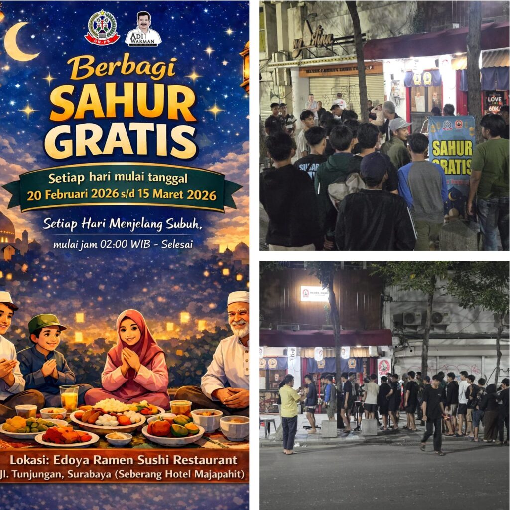 GNPK Jatim dan BPN Kembali Gelar Aksi “Berbagi Sahur Gratis” di Jalan Tunjungan