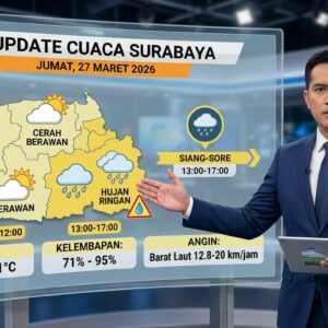 BMKG: Cuaca Surabaya Jumat 27 Maret 2026 Didominasi Cerah Berawan, Waspada Hujan Sore Hari