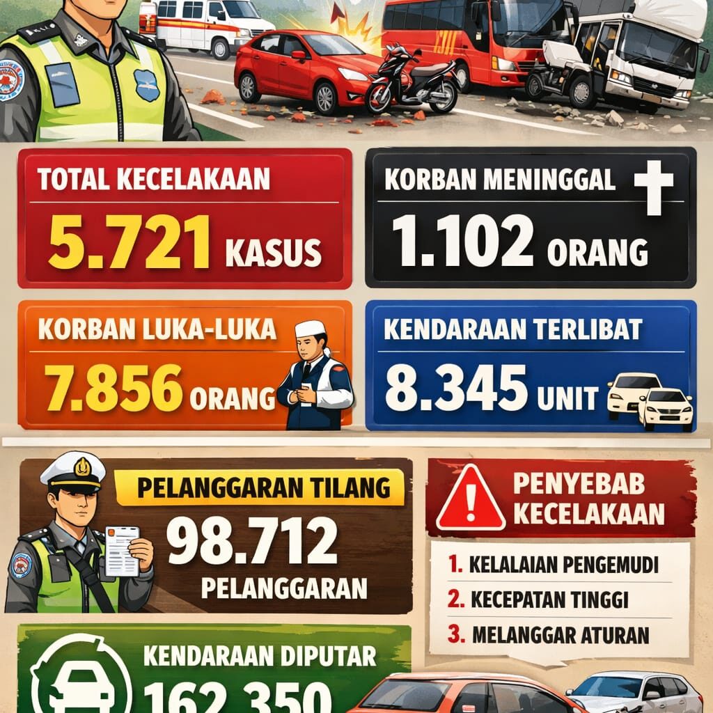 Korlantas Polri Catat Tren Kecelakaan Lebaran 2026 Menurun, Keselamatan Tetap Jadi Prioritas