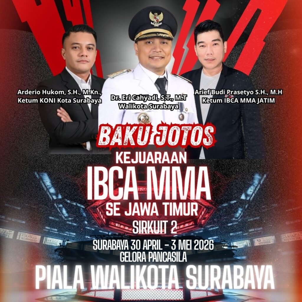 Kejurprov IBCA MMA Piala Wali Kota Surabaya 2026 Jadi Gerbang Seleksi Atlet Menuju PON Bela Diri