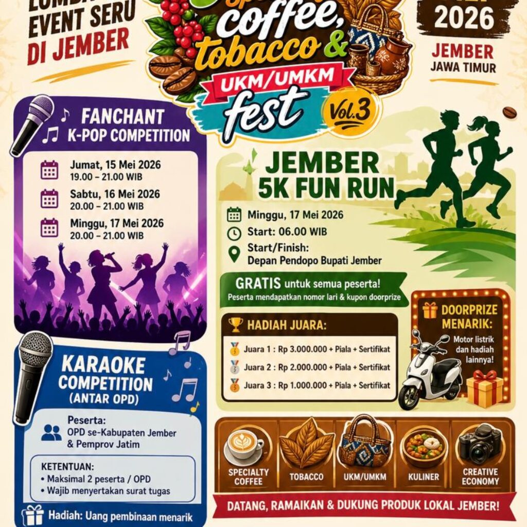 Jember Bangkit: Festival Rakyat Jadi Motor Ekonomi, Kreativitas, dan Pelayanan Publik Inklusif