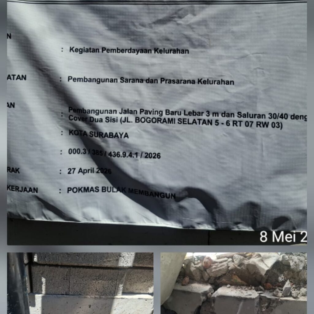 Belum Diserahterimakan Sudah Retak, Proyek Pokmas Bogorami Selatan Diduga Dikerjakan Asal Jadi