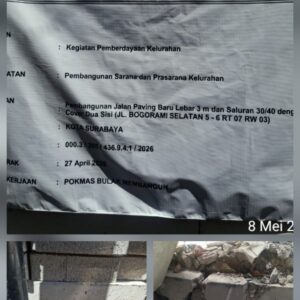 Belum Diserahterimakan Sudah Retak, Proyek Pokmas Bogorami Selatan Diduga Dikerjakan Asal Jadi