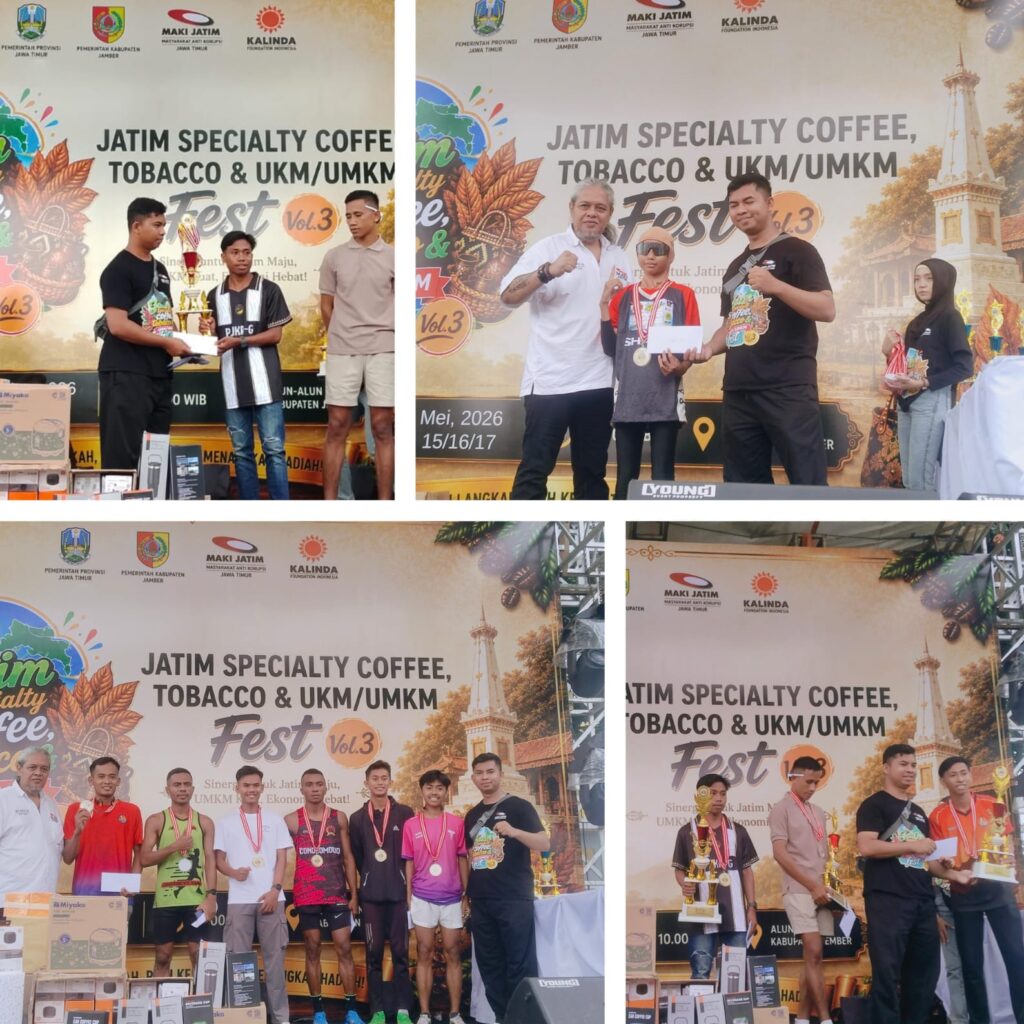 Diguyur Hujan, Ribuan Warga Tetap Padati Jember Fun Run 5K dan Festival UMKM di Alun-Alun Jember