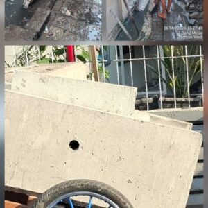 Proyek U-Ditch Tambak Wedi 12a dalam Diduga Amburadul Beton Retak Dipasang di Saluran Penuh Air, Papan Proyek Tidak ada