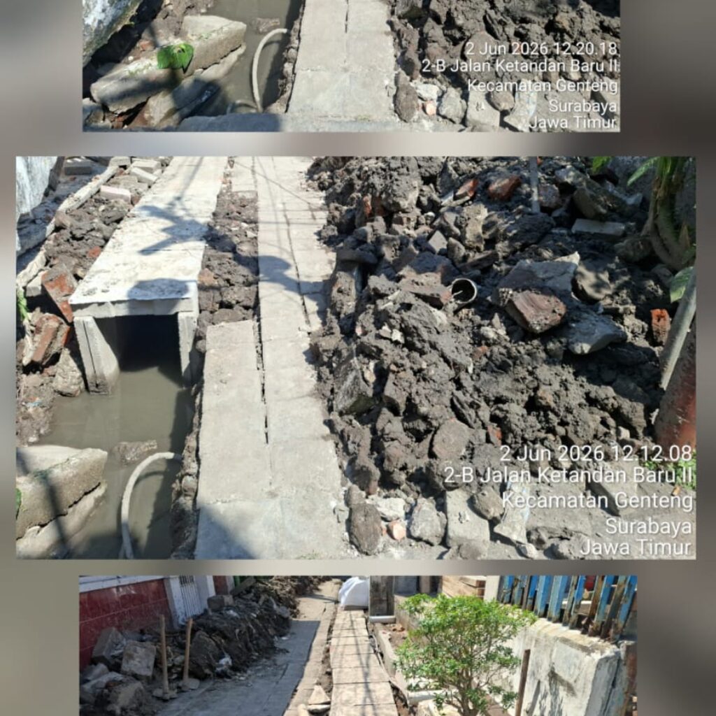 Diduga Abaikan Spesifikasi Teknis, Proyek Box Culvert Rp152 Juta di Kebangsren Surabaya Tuai Sorotan