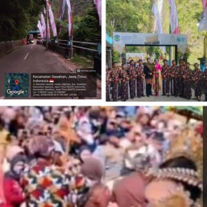 Giat Siraman Sedudo Disporabudpar Nganjuk diwarnai puluhan stand banner Bank Jatim,pesanan sponsorkah??